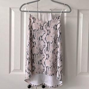 Express Pink Snake Print Barcelona Cami | White / Pink / Gray | Size Medium